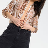 Relaxed Brown Tie Dye Sheer Shirt