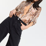 Relaxed Brown Tie Dye Sheer Shirt