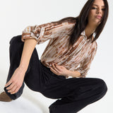 Relaxed Brown Tie Dye Sheer Shirt