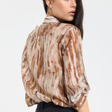 Relaxed Brown Tie Dye Sheer Shirt