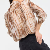 Relaxed Brown Tie Dye Sheer Shirt