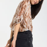 Relaxed Brown Tie Dye Sheer Shirt