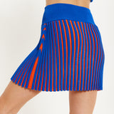 House Of Holland Orange And Blue Knitted Mini Skirt