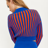 House Of Holland Orange And Blue Knitted Jumper