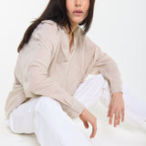 Striped Relaxed Cotton Blend Shirt