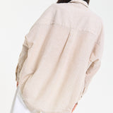 Striped Relaxed Cotton Blend Shirt