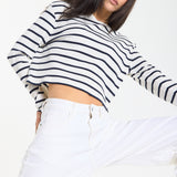 Striped Ribbed Crop Top