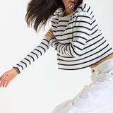 Striped Ribbed Crop Top