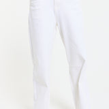 White Cotton Straight Leg Jeans