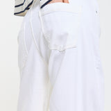 White Cotton Straight Leg Jeans