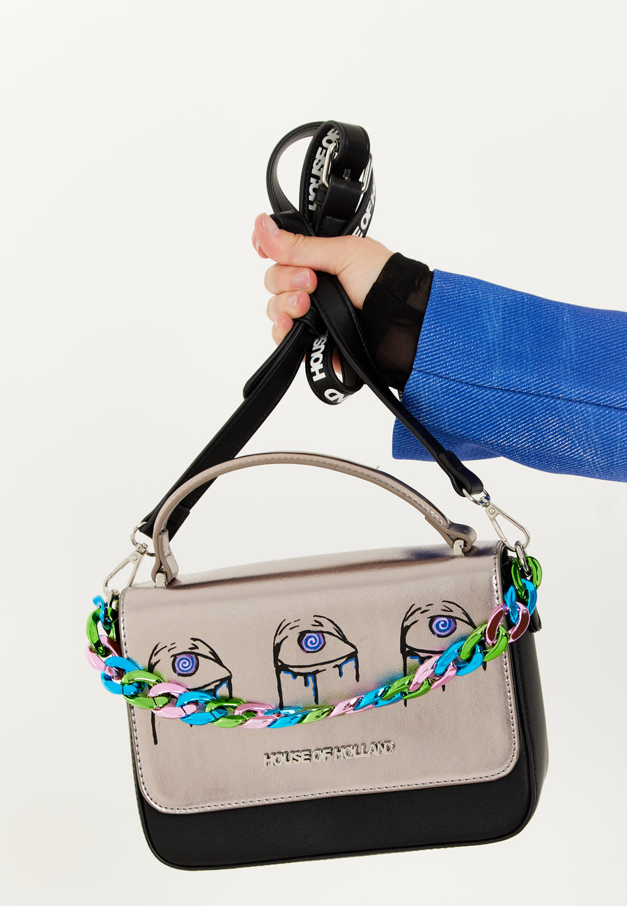 House of Holland Satchel Bag with Chain