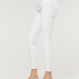 White Asymmetric Waist Skinny Jeans
