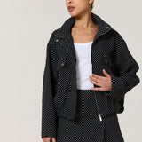 Black And White Polka Dot Utility Jacket