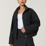 Black And White Polka Dot Utility Jacket