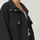 Black And White Polka Dot Utility Jacket