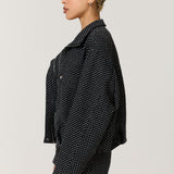Black And White Polka Dot Utility Jacket