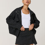 Black And White Polka Dot Utility Jacket