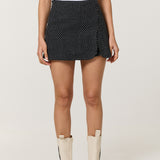Black And White Polka Dot Wrap Skort