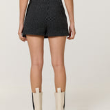 Black And White Polka Dot Wrap Skort