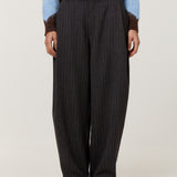 Charcoal Pinstripe Wide Leg Trousers