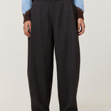 Charcoal Pinstripe Wide Leg Trousers