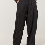 Charcoal Pinstripe Wide Leg Trousers