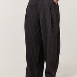 Charcoal Pinstripe Wide Leg Trousers