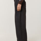 Charcoal Pinstripe Wide Leg Trousers