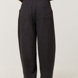 Charcoal Pinstripe Wide Leg Trousers
