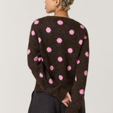 Brown Pink Spot Wool Blend Jumper
