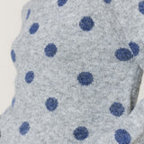Grey Blue Spot Wool Blend Jumper
