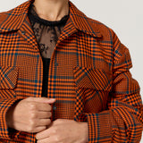 Bright Check Padded Wool Blend Overcoat