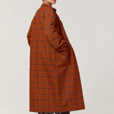 Bright Check Padded Wool Blend Overcoat