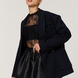 Black Satin Bubble Hem Mini Skirt