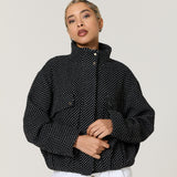 Black And White Polka Dot Utility Jacket