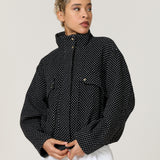Black And White Polka Dot Utility Jacket