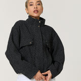 Black And White Polka Dot Utility Jacket