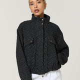 Black And White Polka Dot Utility Jacket