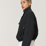 Black And White Polka Dot Utility Jacket