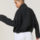 Black And White Polka Dot Utility Jacket