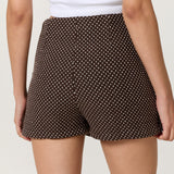 Brown Polka Dot Wrap Skort