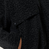 Black Leopard Jacquard Bomber Jacket