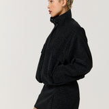Black Leopard Jacquard Bomber Jacket