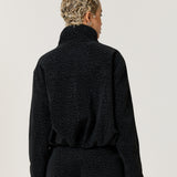 Black Leopard Jacquard Bomber Jacket