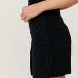 Black Leopard Jacquard Skort