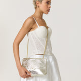 White Satin Bubble Hem Mini Skirt