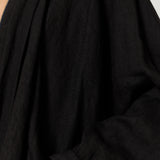 Black Linen Batwing Zip Jacket