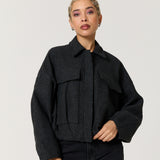Black Geometric Check Jacket