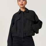 Black Geometric Check Jacket