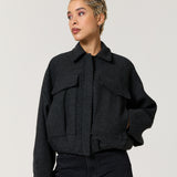 Black Geometric Check Jacket